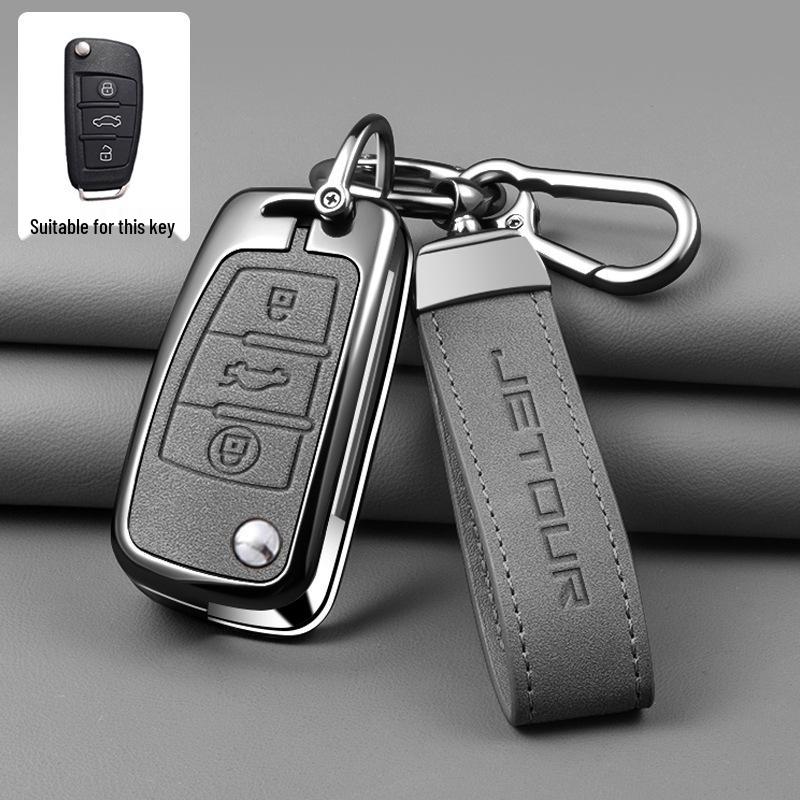 Jetour X70M Folding Key Cover (2019-2022) - 1.5T Model High-Grade Key Fob Case with Metal Shell Buckle (2021)