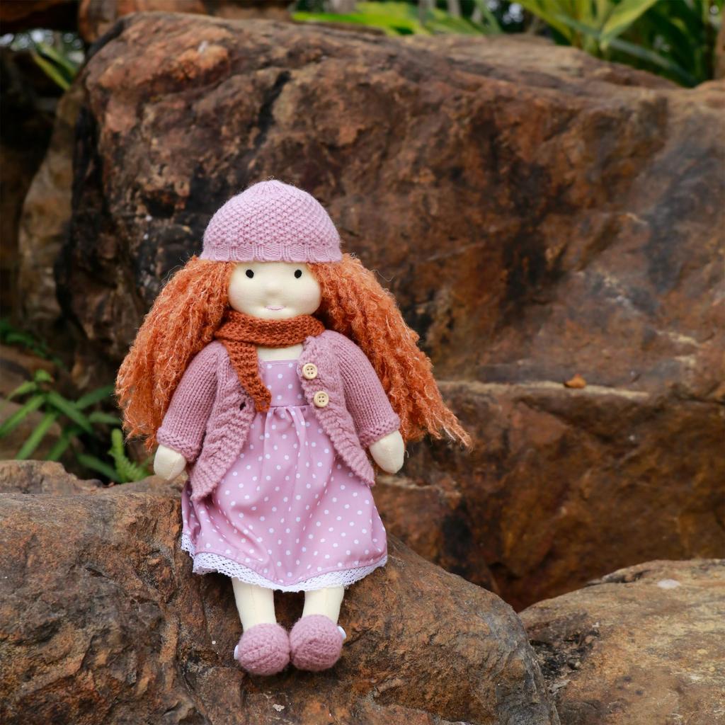 BlissfulPixie Waldorf Doll - Gabrielle, Handmade, 30cm, Soft, Cute Plush Toy for Girls, Perfect for Kids