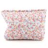 2Pcs Quilted Makeup Bag Floral Cosmetic Bag Soft Makeup Organizer Bag Padded Aesthetic Zipper Pouch Makeup Storage Bag