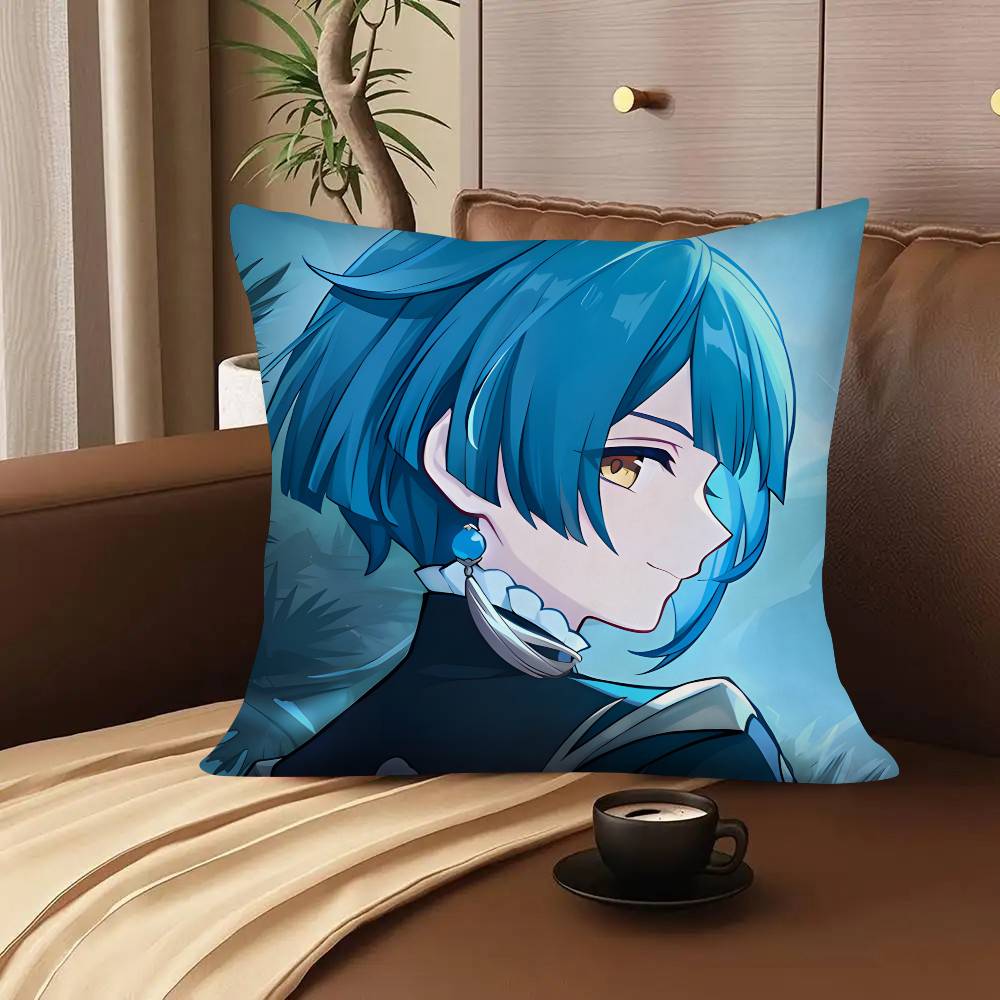 1pc Game Genshin Impact Xingqiu Anime Pillow Case Fashion Square Pillowcase Bedroom Sofa Room Ins Decoration Leisure