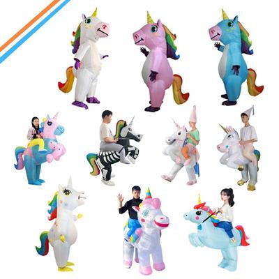 Divertente Costume Gonfiabile da Unicorno Cartone Animato per Feste di Natale