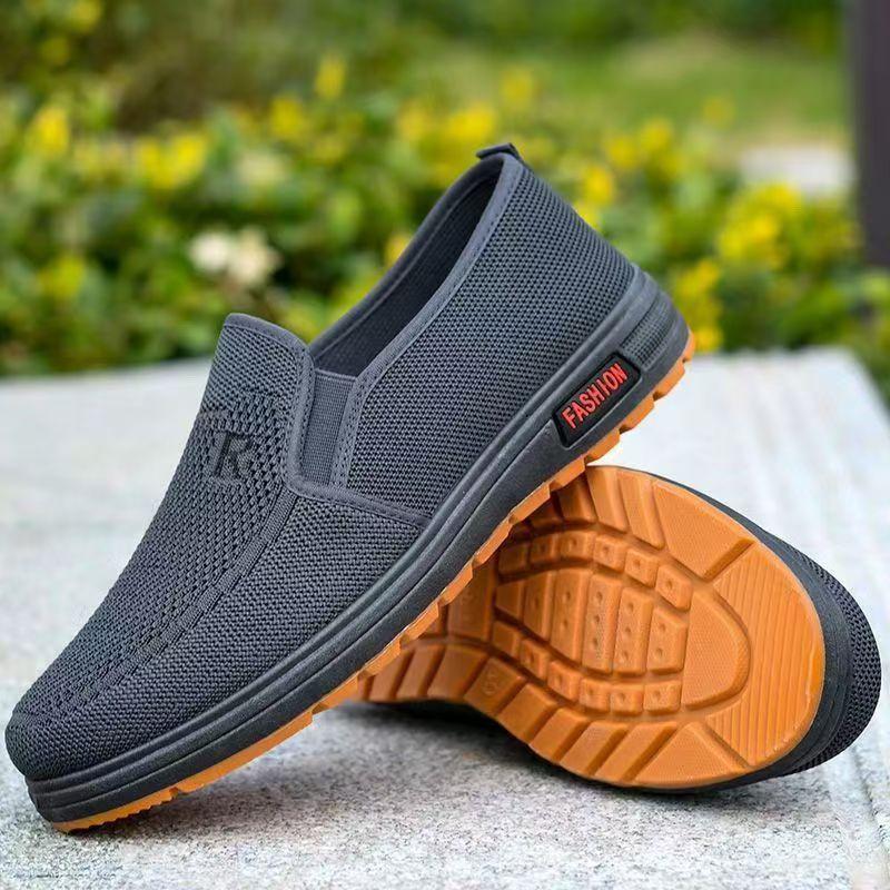 beef tendon sole spring and autumn new cloth shoes men's shoes new fly-woven casual soft-soled medium cloth shoes