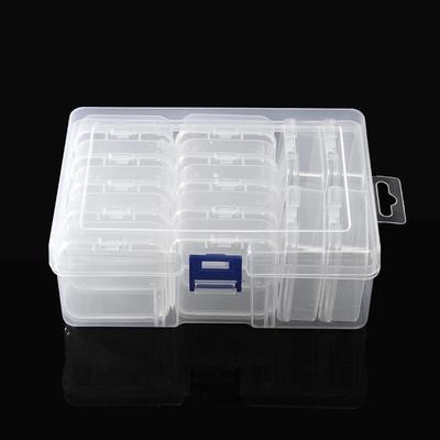 1 Set Diy Pill Seed Beads Jewelry Nail Art Material Organizer Box Transparent Rectangular Plastic Storage Box Jewelry Accessory