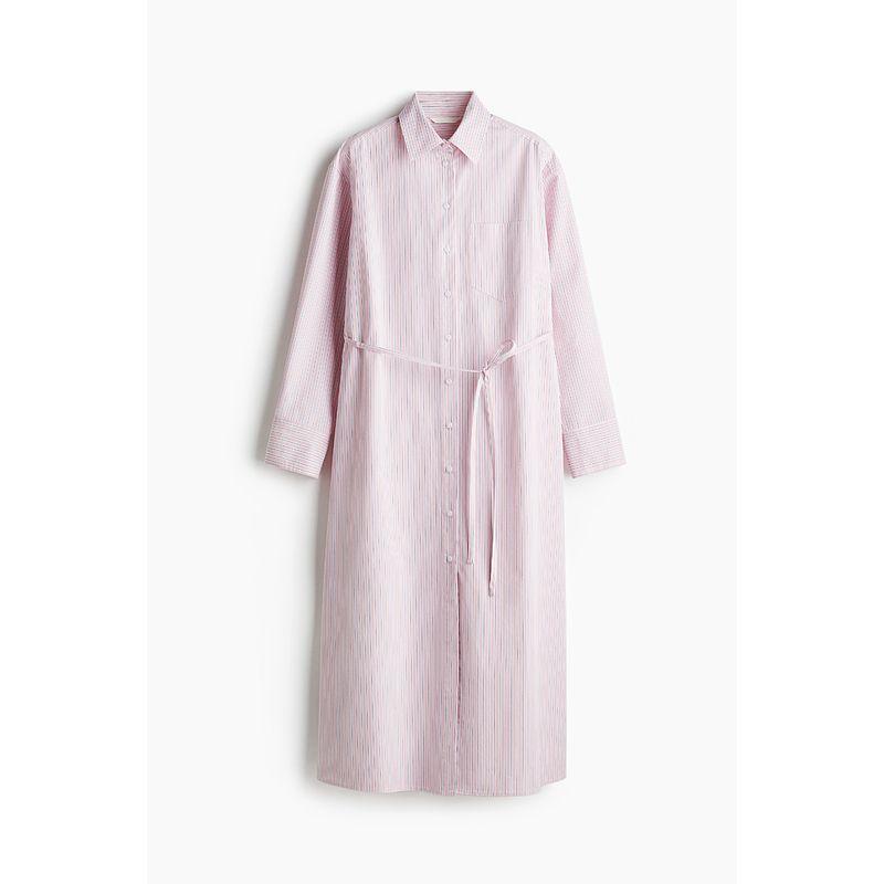 

HM Fall 2025 New Arrival Women s Shirt Dress 1270849 Light pink/Stripes 155/80(XS)