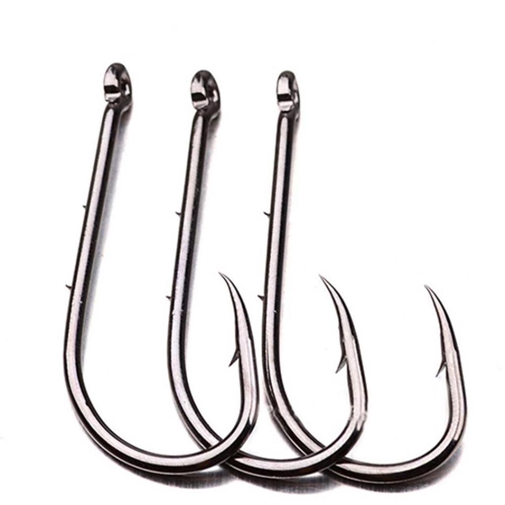 Lot 50pcs Baitholder Hook Jig Big Black HIgh Carbon Steel Fishing Hooks 4#-8//0#