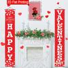 Valentine's Day LOVE Porch Banner - Rose XOXO Romantic Design - Roses - Porch Hanging Door Decor (2793)