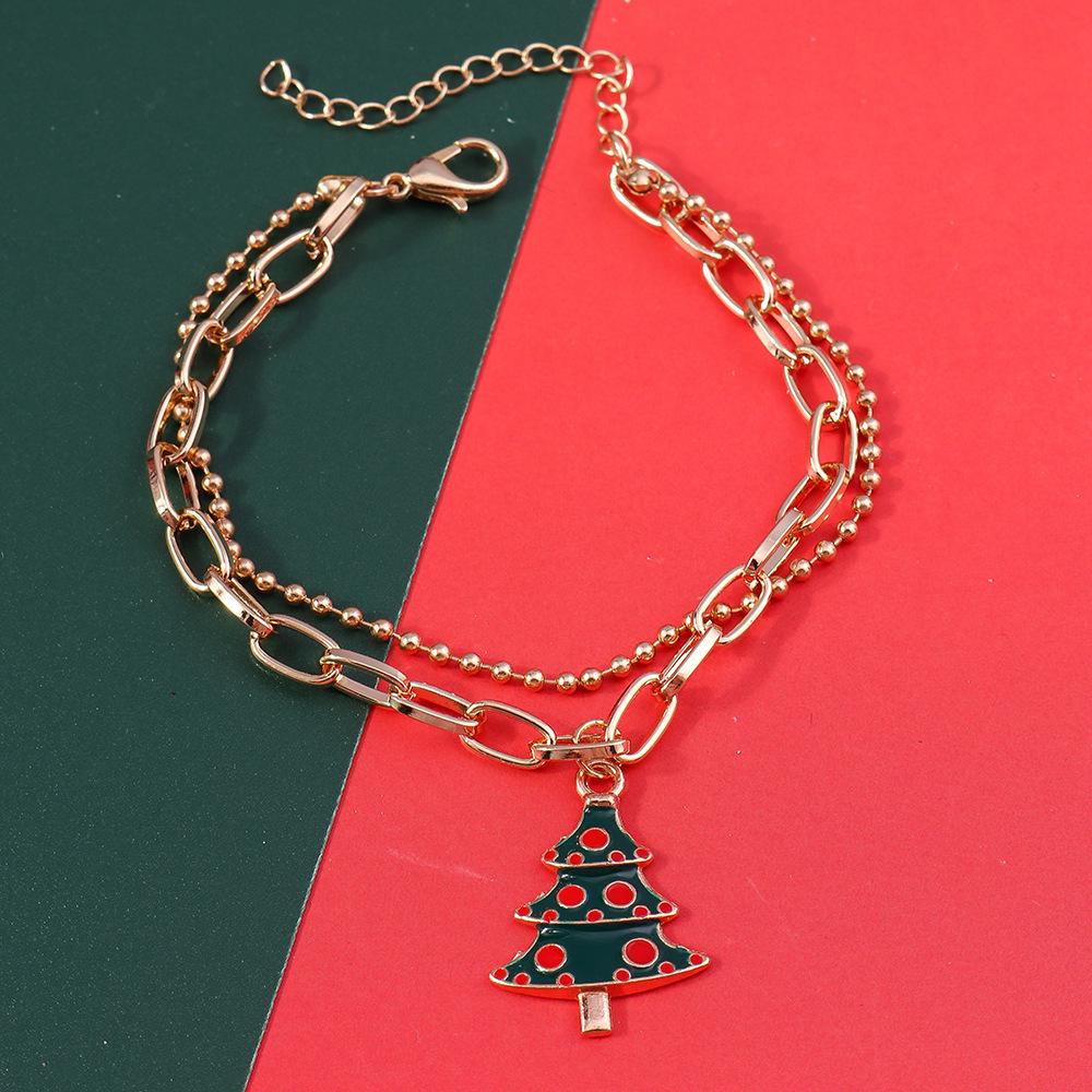 Europäisches & Amerikanisches Weihnachts-Schmuckarmband: Weihnachtsmann & Baum Design