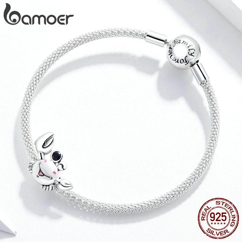 Bamoer 925 Sterling Silver Little Crab Charm for Original Silver Bracelet or Bangle DIY Jewelry