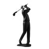 Minimalist Black Resin Figurines, Modern Abstract Musician & Golfer Statues, Luxury Home Decor for Living Room TV Stand Entryway Wine Cabinet, Unique