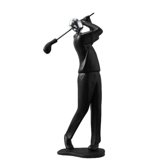 Minimalist Black Resin Figurines, Modern Abstract Musician & Golfer Statues, Luxury Home Decor for Living Room TV Stand Entryway Wine Cabinet, Unique