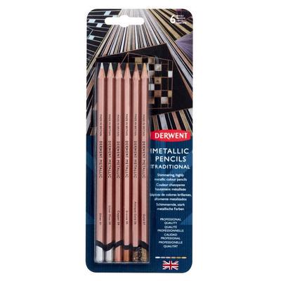 Derwent - Derwent Metallic Colored Pencils X6 Traditional