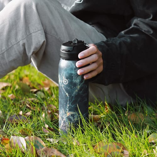 BOTTLE BOTTLE Water Bottle, 650ml, Kids' Water Bottle with Straw, Direct Drinking, Insulated Water Bottle with Bottom Storage, 2-Way Lid, Vacuum Insul