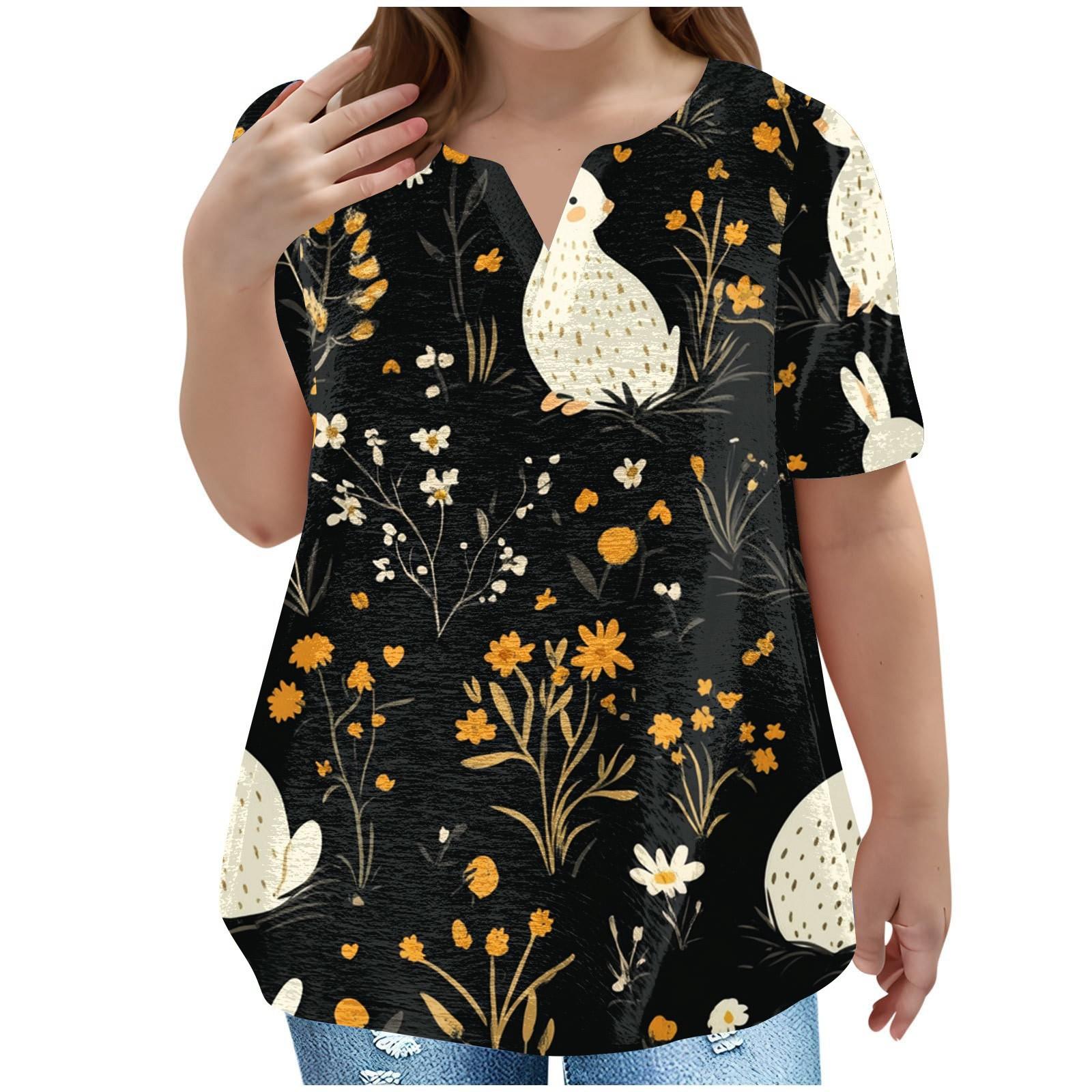 

Детская пасхальная футболка, повседневная мода, топ с V-образным вырезом, короткими рукавами и карманами 100 чёрный