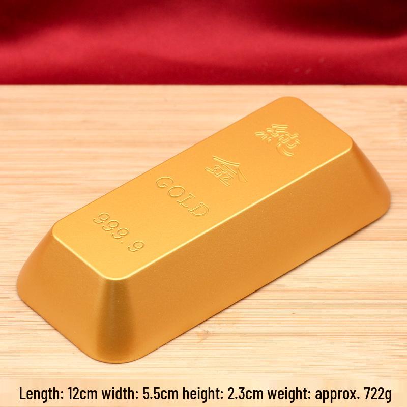 Solid Brass Gold Ingot Ornament: Living Room Treasure Basin Decoration & Opening Gift