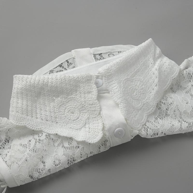 Solid Color Hollow Lace Fake Collar Female, Versatile Fake Collar Decorative Collar, Can Be Matched With Sweater Shirt Fake Collar