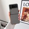 Chic And Elegant Leather Camellia Phone Case For Samsung Galaxy Z Flip 3 Z Flip 4 With Portable Pearl Bracelet Cover Women Girl