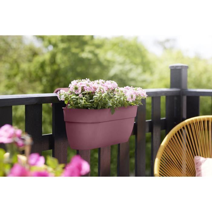 ELHO Flower pot/Balcony Box Vibia Campana Easy Hanger Large - Outdoor Balcony - L 24.1 X W 46 X H 26.5 Cm - Dusty Rose
