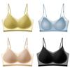 FINETOO Soutien-gorge sans couture pour femmes M-XXXXL grande taille, bretelles ultra fines, soie glacée, lingerie respirante