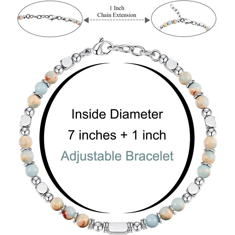 Colorful Natural Stone Adjustable Bracelet Exquisiteelegant Festival Gifts Fashionable Trendy Essential Accessory for Dressing