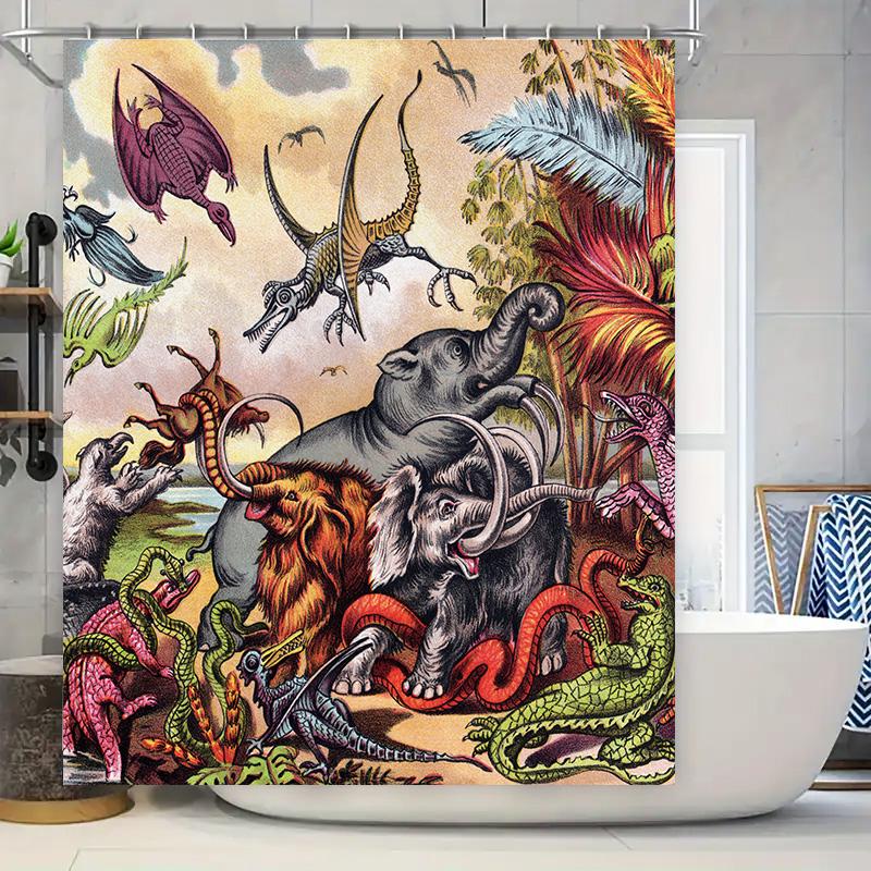 

Animal Fantasy Shower Curtain Waterproof Fabric Bath Decor Wall Hanging Custom Size Printing Home Decoration W60H190(CM)-1 Pcs