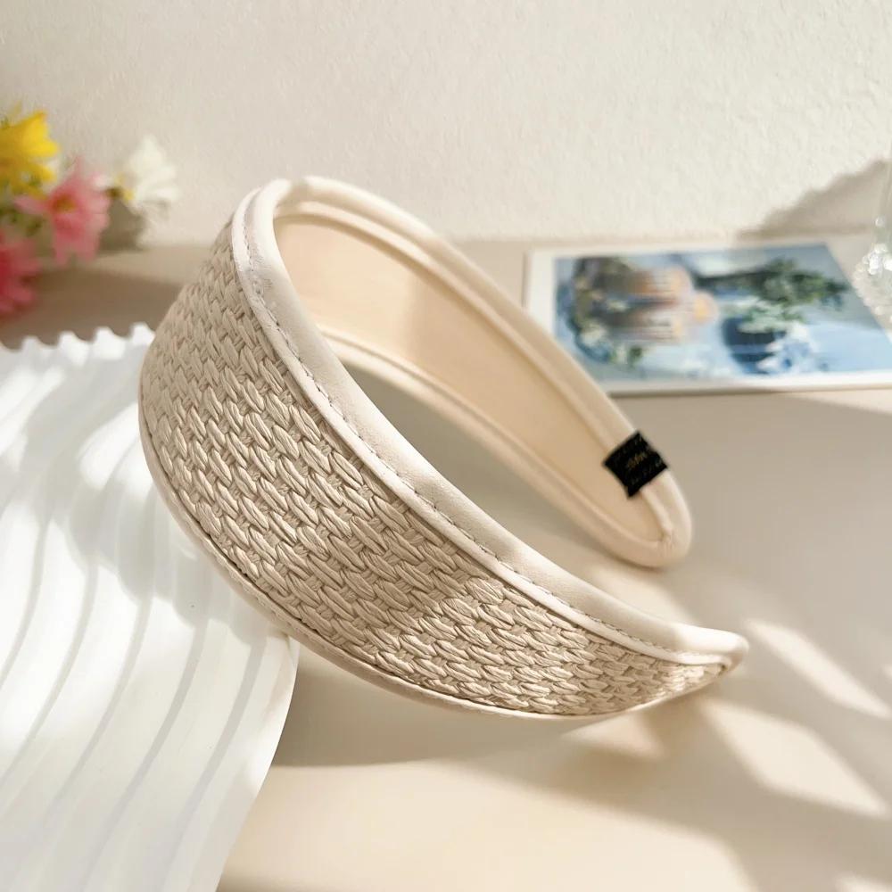New 2025 Retro PU Leather Hairbands Wide Turbans Non-slip Hoop Headband Elegant Hair Accessories Women Girls Fashion Items Gifts