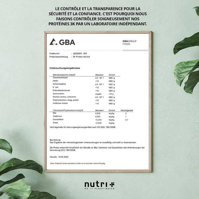 Nutri+ shape &amp; shake 6k protein - poudre de protéines végétaliennes - nougat au chocolat - proteines - 1000g