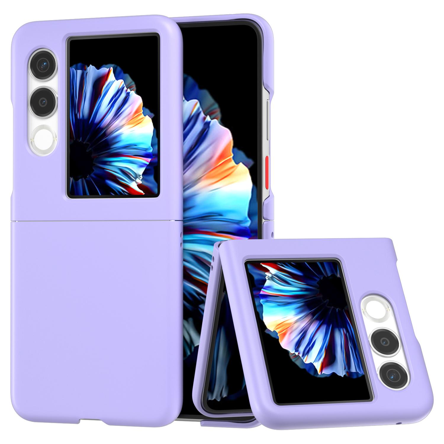 

For ZTE nubia Flip2 5G Case Skin-Touch Texture Hard PC Folding Phone Cover Purple