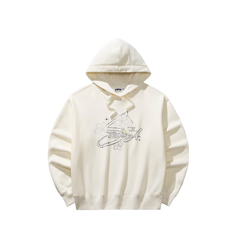 

Anta Simple Loose Hooded Letter Sweatshirt Women tops 162618709-1 XL