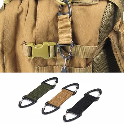 Durable Triangular Webbing Backpack Hook Strap with Dual Carabiner Attachment for Outdoor Gear Organization