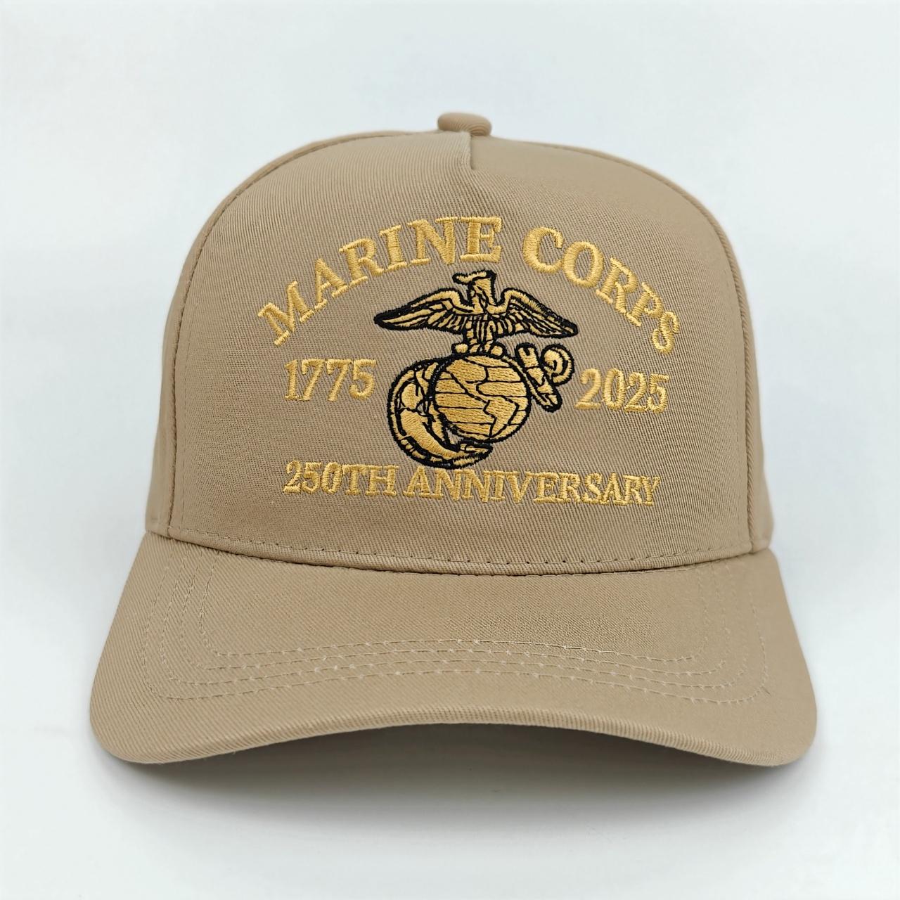 ONS. Officiële Baseballpet 250ste Verjaardag Marine Corps - Gebreid Met 1775 - Logo Patroon, Versierd Met De Amerikaanse F Adjustable