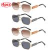 Protective Glasses New Fashion Polygon Sunglasses Women Men Metal Rectangle Sun Glasses Female Popular Black Lens Eyewear UV400