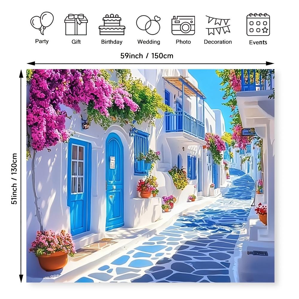 1pc Colorful Polyester Street Scene Wall Tapestry - Year-Round Wall Decoration for Home, Exhibition, Wedding, Restaurant - S
