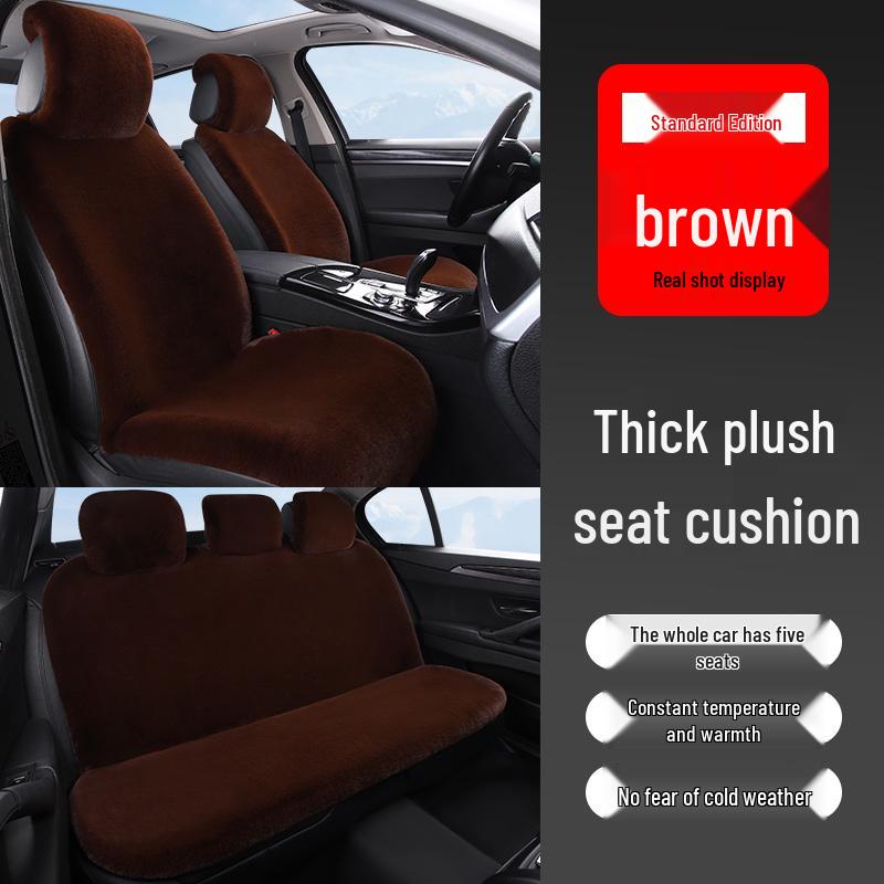 Universal Plush Car Seat Cushion: Thick, Warm Winter Rabbit Fur Cover