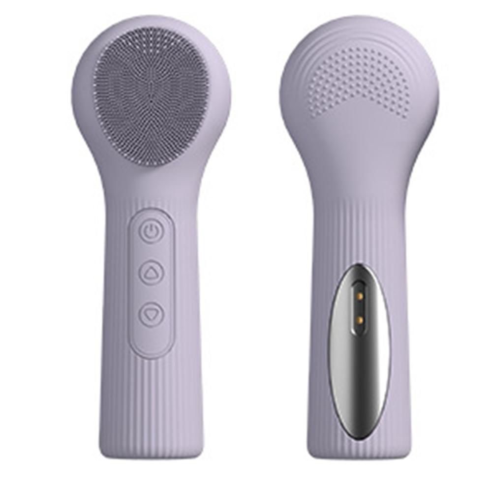 Waterproof Silicone Facial Cleanser Ultrasonic Heated Facial Brush Face Scrubber Household Use