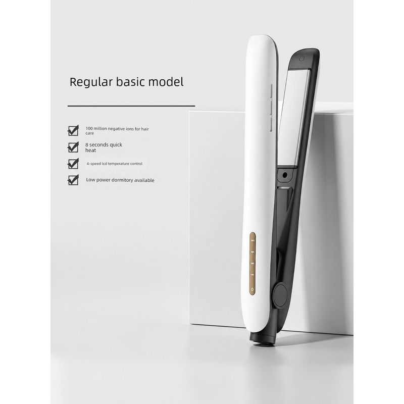 Minhuang Dual-Use Mini Durable Hair-Styling Bangs Hair Straightener [Regular Basic Style] White