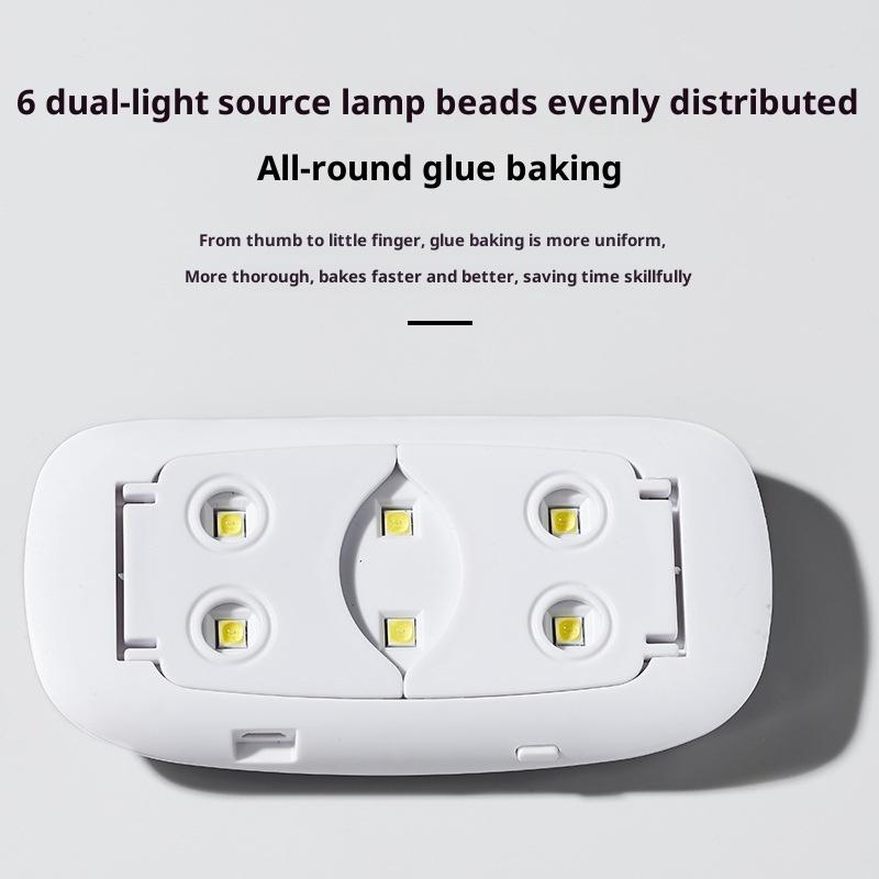 Mini UV LED Nail Lamp 6W For Curing Nail Gel Polish Portable Foldable 45s/60s Timing Manicure Dry Machine Nail Art Drying Tool