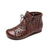 2025 Summer Women's High-Top Slip-On Cowhide Sandals - Comfortable Flat Soles