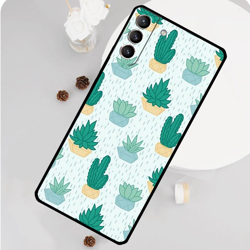 Cactus Pattern Case For Samsung Galaxy S22 S23 Ultra Note 20 Note 10 Plus S9 S10 S20 S21 S23 FE Back Cover