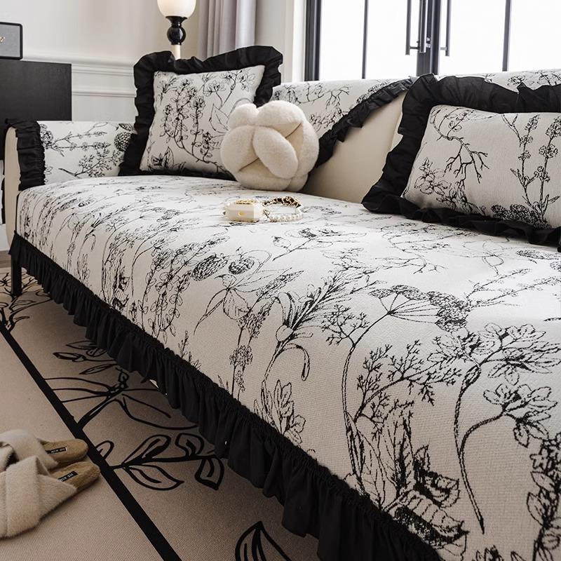 French Retro Sofa Cushion, Universal In All Seasons, Non-Slip And Dirt-Resistant Seat Cushion, Advanced Chenille Sofa Cover Cover Cloth