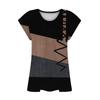 Women's Casual Top V-neck Print Loose Pullover Short Sleeve  T-shirt