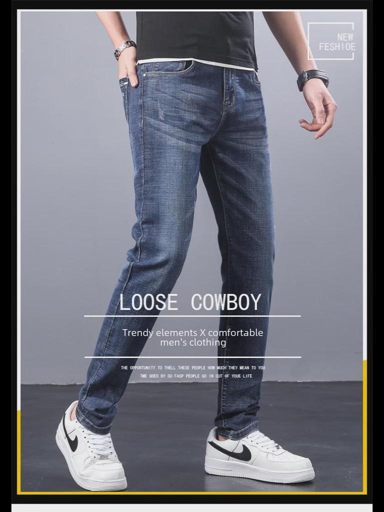 Jeans de Algodón Elástico Slim Fit de Moda para Niños para Primavera y Otoño - Pantalones Rectos Estilo Coreano Juvenil