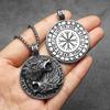 Viking Wolf Runes Ferocious Men Necklaces Stainless Steel Pendant Chain Women Punk Fashion Jewelry Accessories Gifts