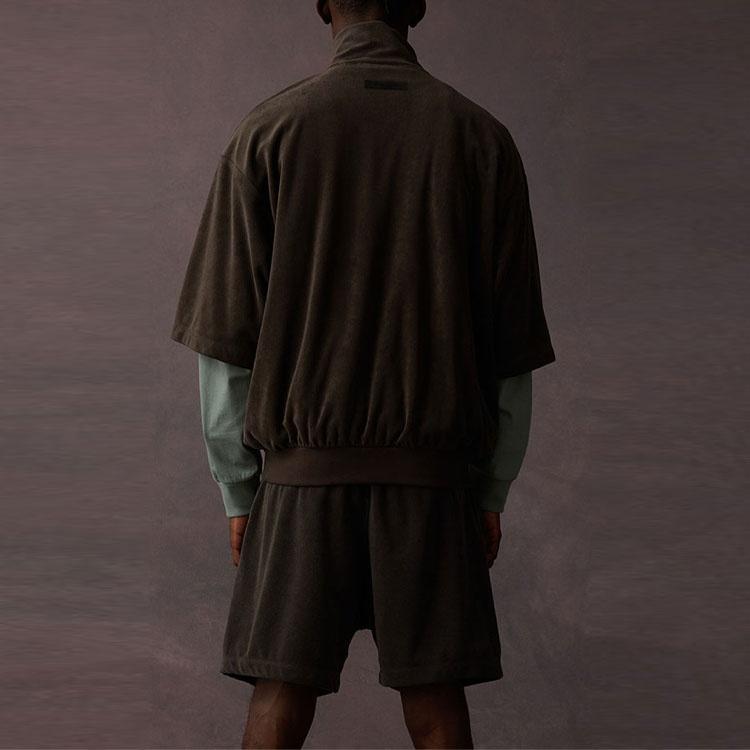 Fear of God Essentials Seal 3/4 Half Zip Sweatshirt 'Dark Brown' Unisex 125BT224095F