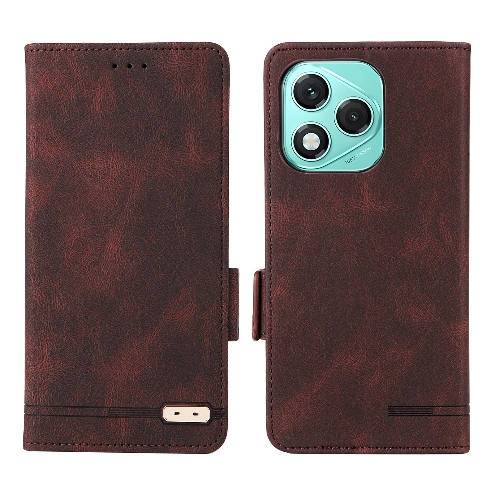 

For Honor 400 Lite 5G Case Leather Wallet Flip Phone Cover with Hardware Decor Coffee