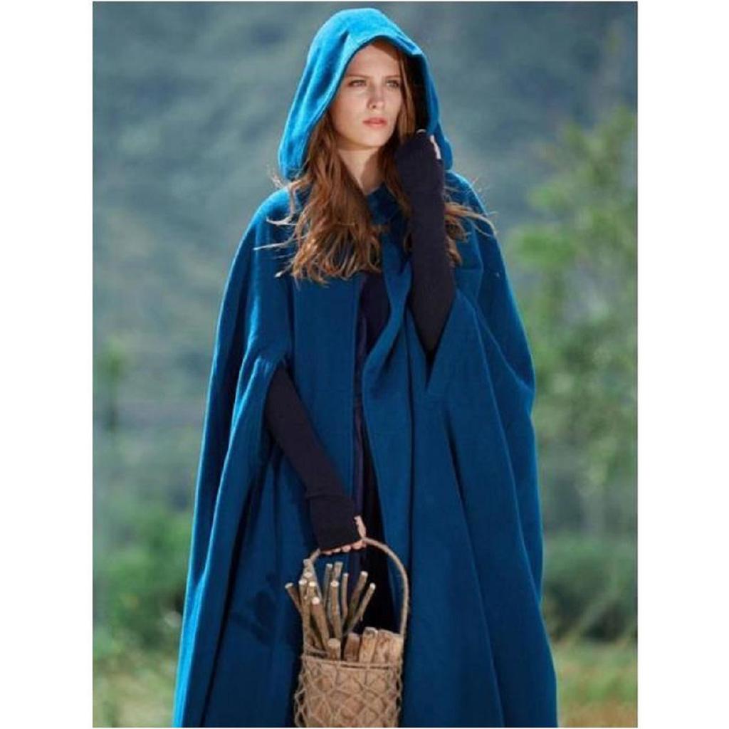 Cosplay Vintage Středověký Gotický Plášť s Kapucí Tenký Kabát Ženy Upír Ďábel Krédo Pláště Pirátské Roucho Halloween