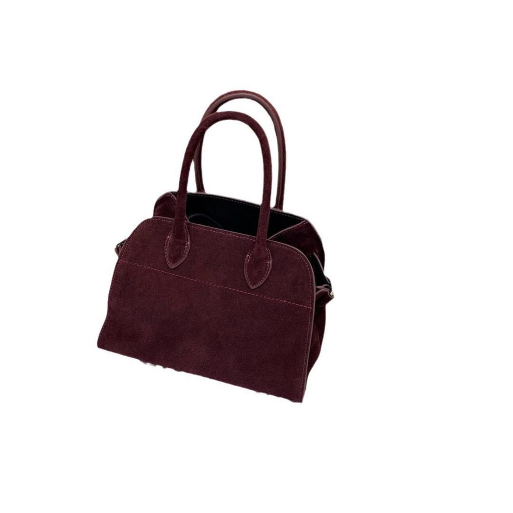 Women's Genuine Leather Retro Handbag - Large Capacity, Frosted Cowhide, Autumn/Winter Trendy Commuter Bag