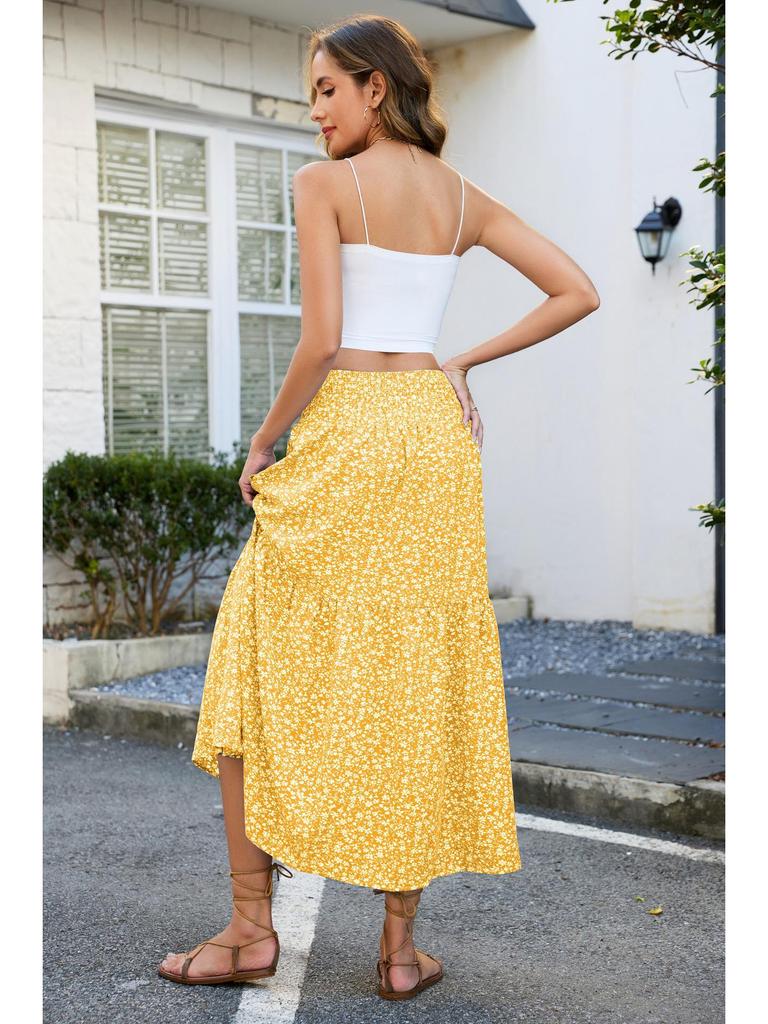 European & American Fashionable Floral High-Waisted Skirt for Women 2026