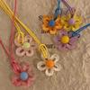 1PC Choker Unique Floral Fashion Small Flower Trendy Long Collarbone Chain New Colorful Adjustable Necklace Cute