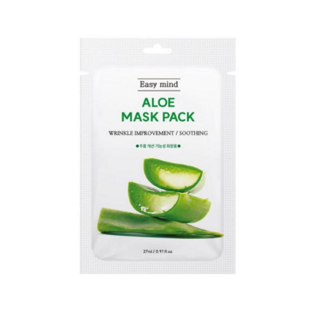 EasyMind Wrinkle Improvement Mask Pack — Aloe (27 ml per sheet), 10 sheets (1 box)