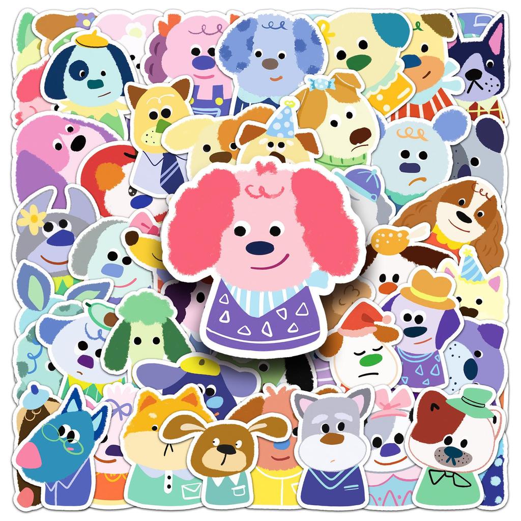 50 Cute Hand-Drawn Puppy Avatar Graffiti Stickers for Water Bottles and Phone Cases
